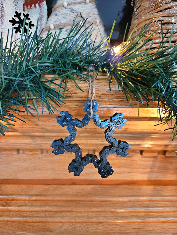 Reverse Chain Torched Snowflake Ornament